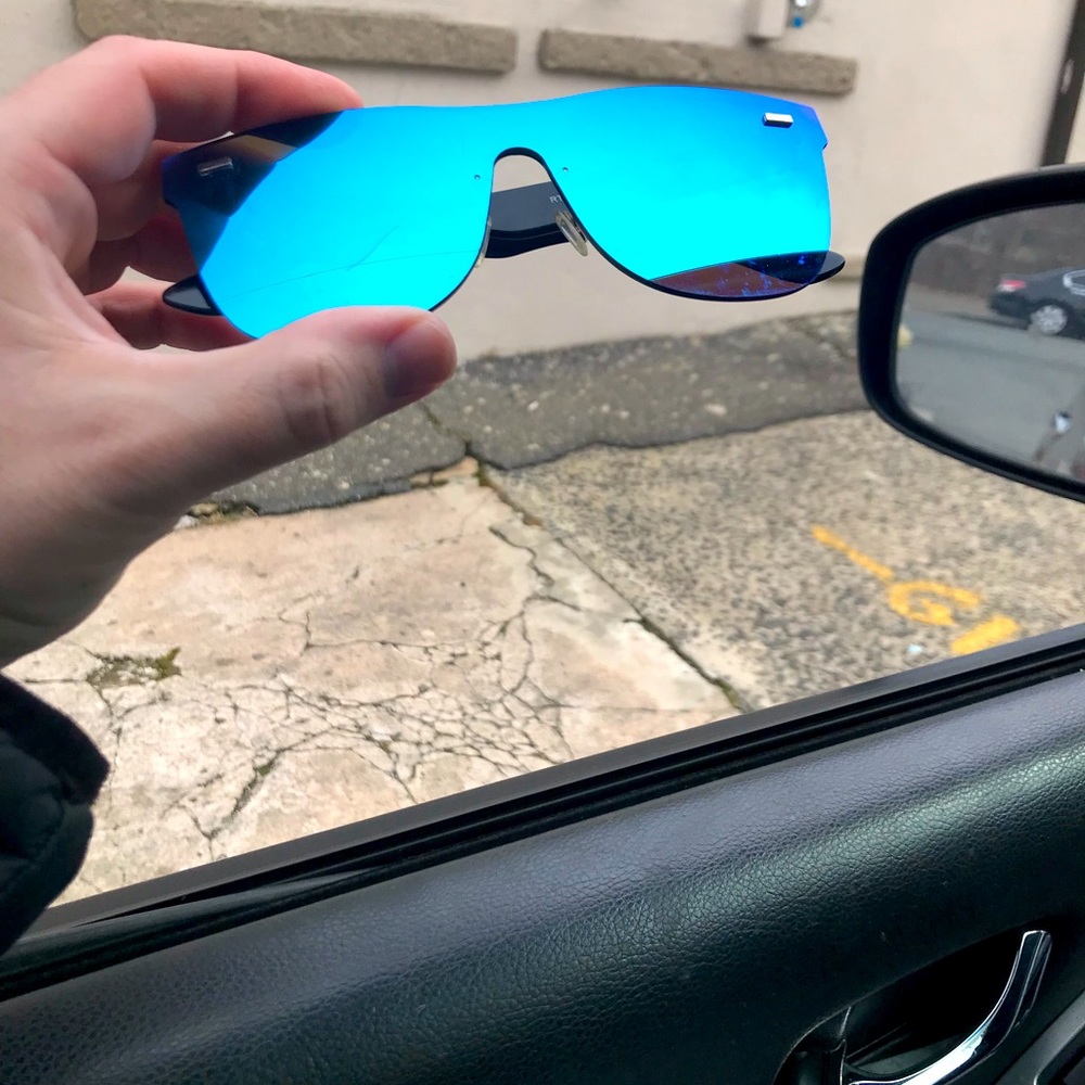 Metallic blue sunglasses